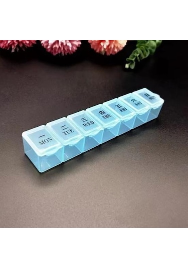 Sarı Taşınabilir Hap Kutusu Gün Baskı 7 Bağımsız Izgaralar Toz Geçirmez Neme Dayanıklı Şeffaf Kapak Açık Seyahat İş Gezisi Hap Organizatör İlaç Sarı