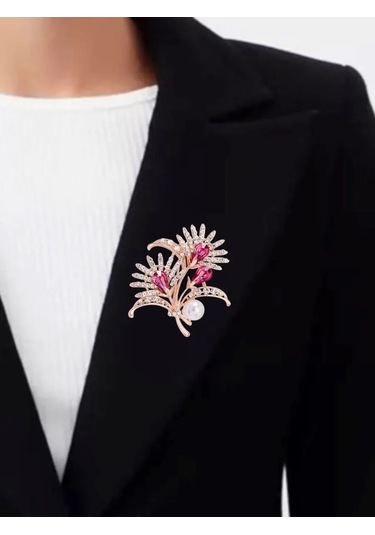Fashion Jewelry İnci İle Dallı Broş 226531209 Altın Rengi