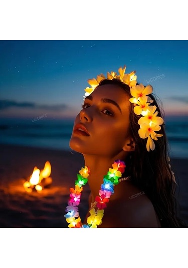 Lıcorıce Parti Kıyafeti Işık Çelenk Yaka Dekorasyon 5 Parça Seti