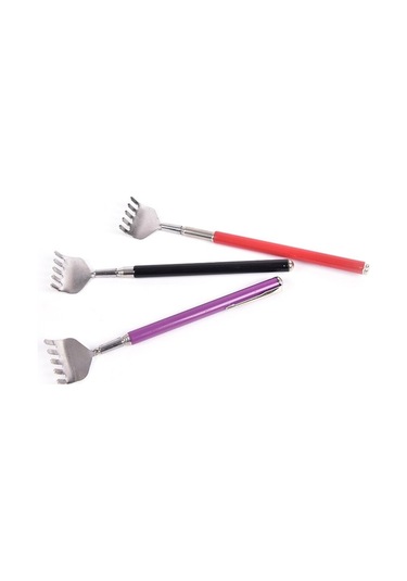 2 Adet Teleskobik Sırt Kaşıyıcı Metal Kaşağı Kaşıma Aleti Sırt Ka Gri