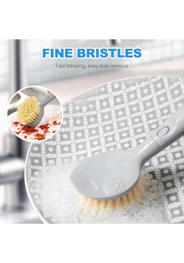 Mutfak Temizlik Temelleri 3'ü 1 Arada Bulaşık Fırçası Seti 2 Başlıklı Bambu Saplı B Diğer