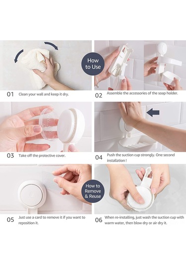 Xindoker Banyo İçin Çift Katlı Sulama Özelliğiyle Süspansiyon Tipi Sabitlenmiş Sabun Tutucu - Delme Yok, Zımba Montajlı, 5kg Yük Dayanımı, Abs Malzeme Beyaz