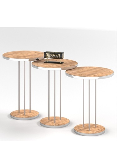 Zigon Sehpa Terra Gümüş Ceviz