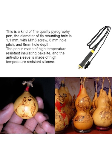 Kangvka Siyah Isıl Yalıtımlı Kaymazsız Kılıflı Lh50s Isıtıcı Tel Li Tahta Deri Heykel Kabak Pyrografi Kalemi