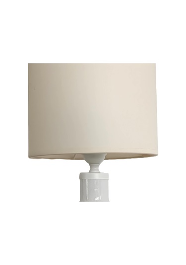 Katy Beyaz Eskitme Polyester Abajur Beyaz - Eskitme