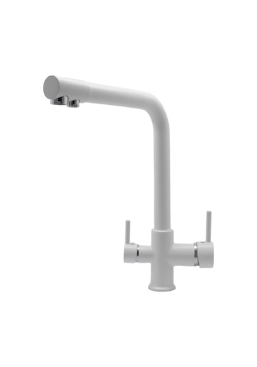 Kustar Beyaz 3 Yollu Arıtmalı Mutfak Eviye Bataryası