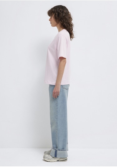 Mavi - Bisiklet Yaka Pembe Basic Tişört 1600955-89200 Pembe