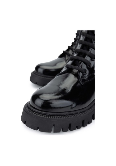 Tamer Tanca Kadın Hakiki Deri Siyah Rugan Casual Bot 1059 05481750 Bn Bot Sk24-25 Sıyah Krsk Rgn Siyah Kırısık