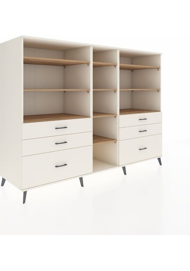 Kronos Dolap 10 Raflı 6 Çekmeceli 220x59x163 Aytaşı-çam/aytaşı Aytaşı-çam/aytaşı