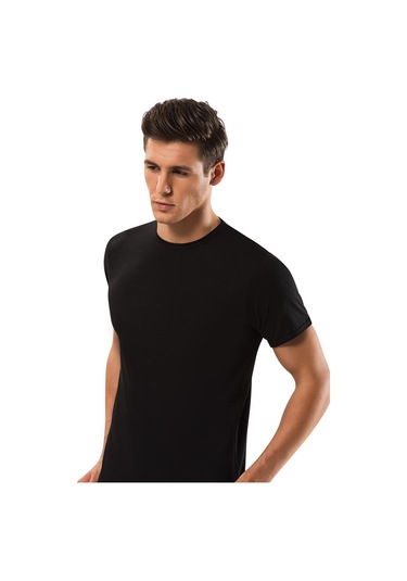 Weweus Siyah Micro Modal Premium Erkek T-shirt 1134 Siyah