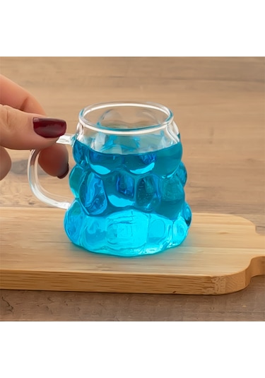 Porsima 153 3 Parça Borosilikat Boncuk Şekilli Bardak Seti 90 Ml