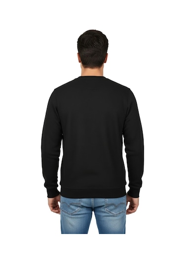 Raymons Erkek Sıfır Yaka Petek Doku Regular Fit Sweatshirt Bgl-st04950 Siyah