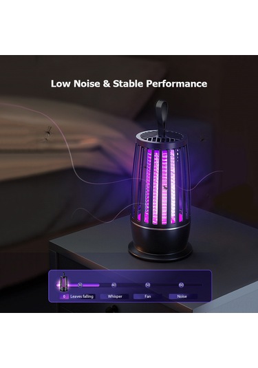 Youmex Usb Portatif Elektrikli Led Akıllı Mus İpi Tutucu Sinek Öldürücü - Siyah