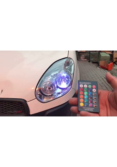 Araç Çakar Lamba Rgb 16 Ledli Ampul Kumandalı Çakarlı Park Ampülü