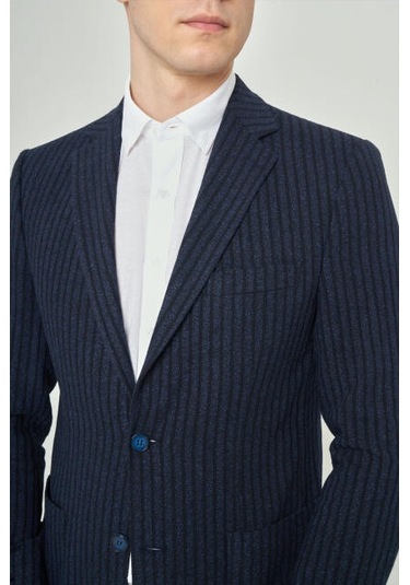 Bisse Pck 22242 Slim Fit Mono Yaka 2 Düğme Çift Yırtmaç Laci Pck22k22242 D39 Lacivert
