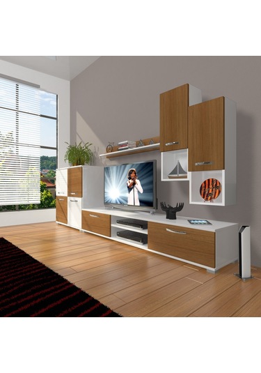 Decoraktiv Eko 6da Mdf Dvd Tv Ünitesi Tv Sehpası Beyaz - Ceviz