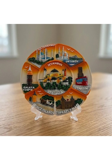 Ayasofya Kabartmalı Dekoratif Tabak Masa Ve Duvar Dekor 18 Cm