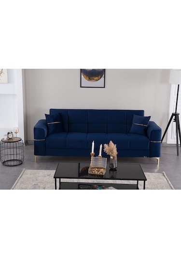 Kilim Mobilya Vogel 3 Kişilik Yüksek Ayaklı Koltuk - Kanepe Lacivert