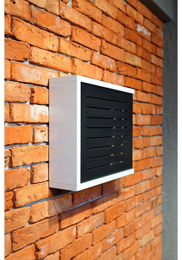 Modem Saklama Kutusu Sürgülü Yana Açılır 35 X 40 Çizgili Siyah