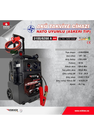 Akü Takviye Cihazı 12-24v. 3100-6200a. Nato Uyumlu Askeri Tip