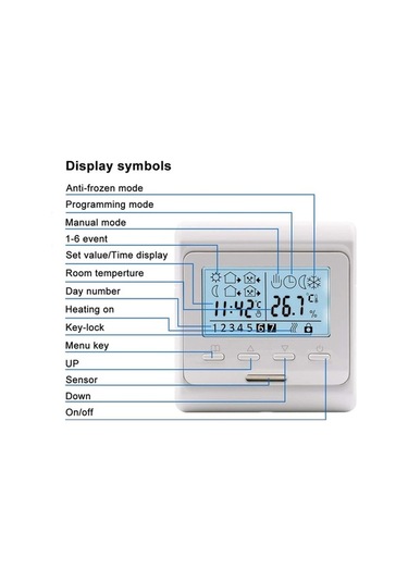 Fastbuy Programlanabilir Yerden Isıtma Termostatı - 16a, Enerji Tasarruflu, Lcd Ekranlı