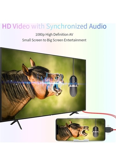 Flybuy Mirascreen L7-8 8 Pin Mikro Usb Usb-c/hdmı Dönüştürücü 2m Kablo