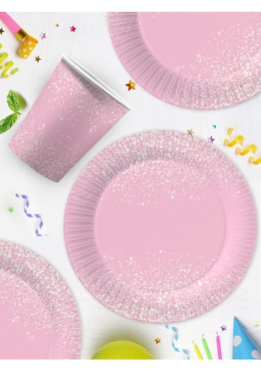 Nd Plej Tek Kullanımlık Tabak Ve Bardak Seti - Parıltılı Pem 398965530 25