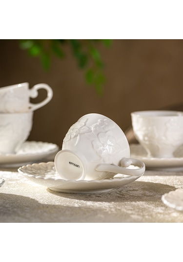 Emsan Laren 90 Ml 6'lı Kahve Fincan Takımı Beyaz