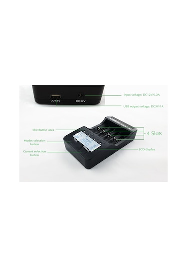 Fosenze Liitokala Lii-500 4 Slot Lcd Ekranlı Şarj Cihazı - 26650/14500/21700/aa/aaa Pil Çeşitleri İçin