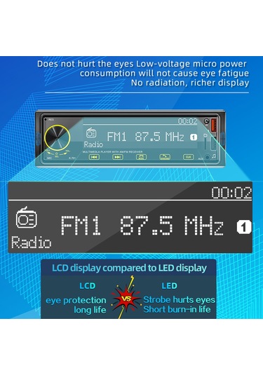 Springsun 1dın Araç Mp3 Çalar - 2.5d Dokunmatik Ekran, Fm Radyo, Bt5.1 Konum Bulma, 7 Renkli Tuş Işığı Ve Kumanda İle