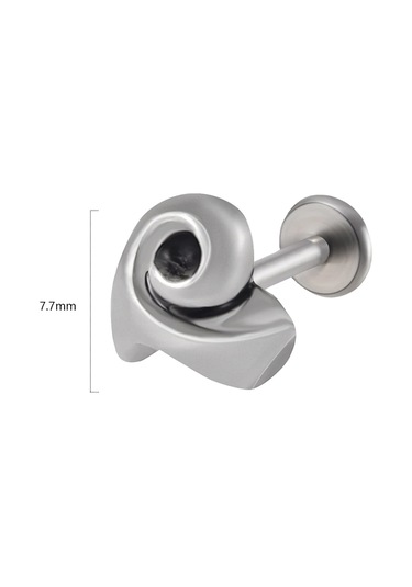 Dreamlee Cerrahi Çelik Yılan Kulak Piercingi - Tragus Ve Kıkırdak Piercing Takısı - Buda Heykeli Labretsiyah Çinko Kaplamawhıte Siyah