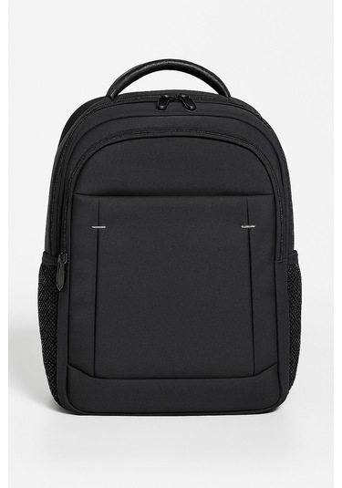 Laptop Sırt Çantası 15.6 İnç - Deri Detay, Su Geçirmez, Hafif, Çok Gözlü 8683255013968 Siyah