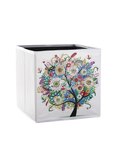 Jeemson Kırmızı Taş Tablo Dıy Depolama Kutusu - Kanvas Malzeme, 25cm Boyut, Araç Seti Dahil Snh002 Çok Renkli