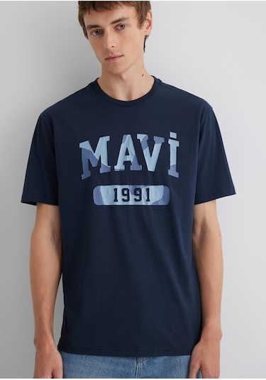 Mavi - Mavi 1991 Baskılı Lacivert Tişört 0612573-70490 Lacivert