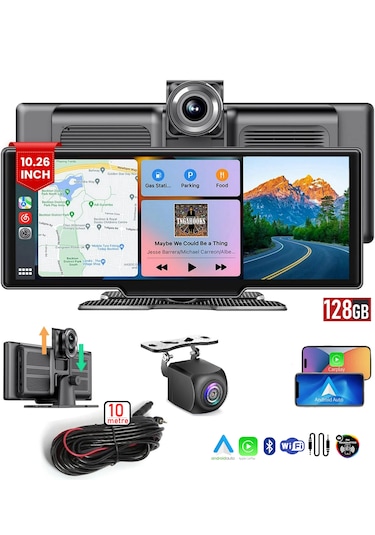 128gb Android Auto Car Play 10" 2k 1440p Araç İçi Kamera