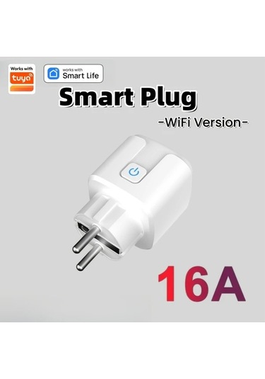 Honeybeeshop Smart Ev Wifi Akıllı Priz 16a Güç Ölçer Tuya Wifi Soket Ses Kontrolü Alexa Google Uyumlu