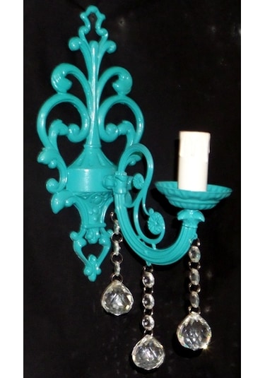 Turkuaz Taşlı Aplik E 14 Duy