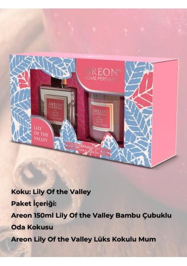 Areon Home Perf.150ml + Candle Lily Of The Valley Set Karışık