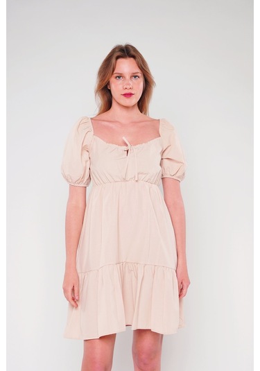 Gabria Omuz Büzgülü Elbise Tas