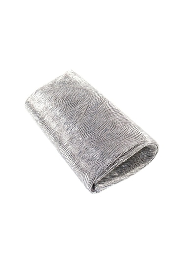 Lazer dalgalı kumaş. Platin abiye çanta. Kadın abiye çanta Abiye çanta platin. Metalik davet çantası