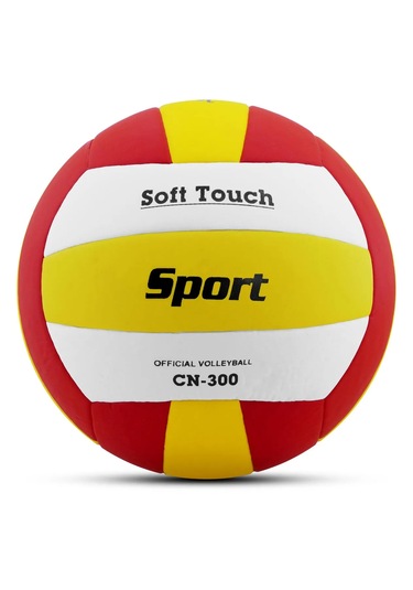 Voleybol Topu Soft Touch Yapıştırma Yumuşak Yüzey 18 Panel 5 Numa Beyaz - Kırmızı
