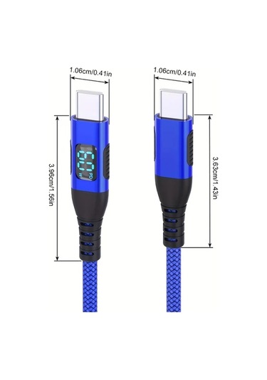 Boatshop1 5 Adet Usb C Kablosu 60w Hızlı Şarj Karışık 5 Adet Mavi Mavi Yeşil Yeşil Kırmızı 1 Metre İphone Uyumlu 15 Android Tablet Örgülü