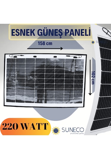 220 Watt 12 Volt Yarı Esnek Güneş Paneli Half Cut Monokristal Sol