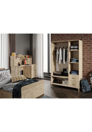 Akasya Modern Genç Odası Takımı Meşe - 4 Parçalı Meşe
