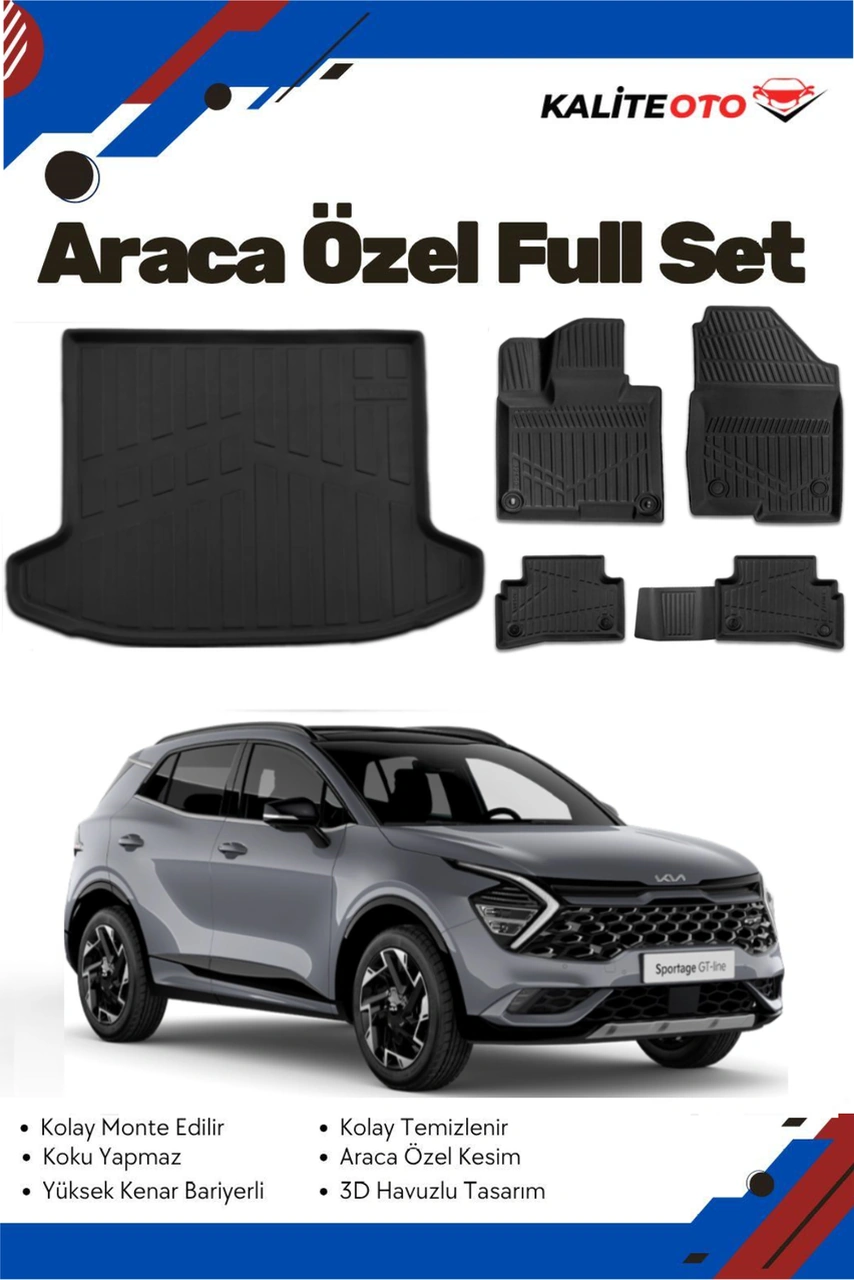 Kia Sportage 2025 Model Yumuşak Paspas+bagaj Havuzu Seti