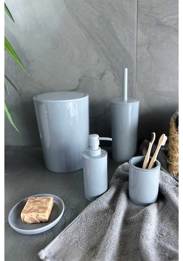 Prima Nova Flores 5'li Banyo Seti - Gri