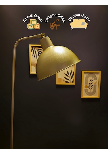 Luzarana Dolce Sarı Lambader Hareketli Başlık Modern Dekoratif Metal T... Sarı