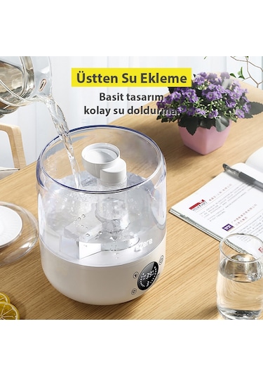 Ezere Th-413 Akıllı Dijital Hava Nemlendirici 3l Kapasite, Dokunmatik Panel, Uzaktan Kumanda, Sessiz Çalışma