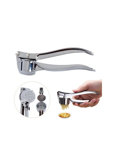 Mutfak Paslanmaz Çelik Sarımsak Parçalayıcı Sıkacağı Manuel Pres Beyaz - Altın