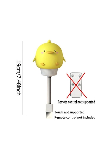 Led Usb Gece Lambası Sevimli Karikatür Gece Lambası Ayı Bebek Çocuk İçin Uzaktan Kumanda Yatak Odası Dekoru Başucu Lambası Noel Hediyesi Duck Diğer